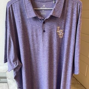 Antigua Men's Heathered Purple Polo with Logo